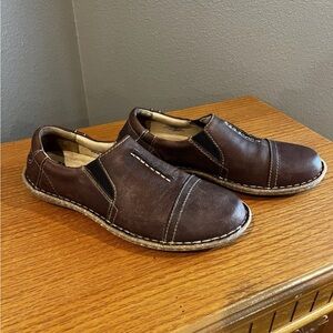 Born Espresso Leather Slip-On Loafers